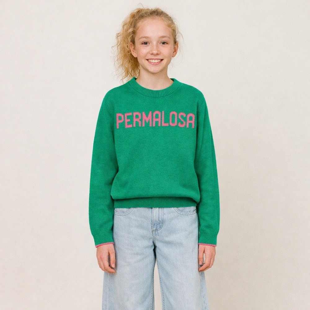 MC2 St Barth Girl's Green Permalosa Sweater Size 12 Wool cashmere blend
